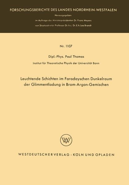 Produktbild: Leuchtende Schichten im Faradayschen Dunkelraum der Glimmentladung in Brom-Argon-Gemischen