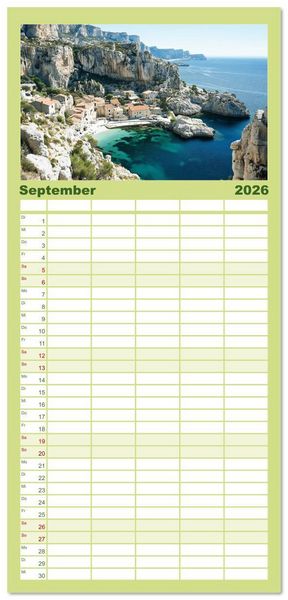 Produktbild: Familienplaner 2026 - Die Magie S&uuml;dfrankreichs mit 5 Spalten (Wandkalender, 21 x 45 cm) CALVENDO