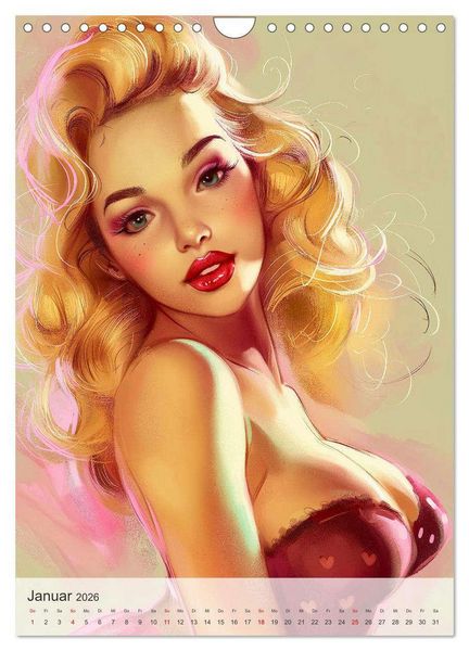 Produktbild: Retro PinUp Girls (Wandkalender 2026 DIN A4 hoch), CALVENDO Monatskalender