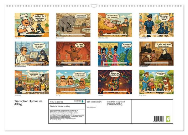 Produktbild: Tierischer Humor im Alltag (Wandkalender 2026 DIN A2 quer), CALVENDO Monatskalender