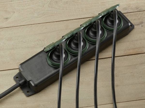Produktbild: Sygonix SY-5145340 Steckdosenleiste Schwarz, Gr&uuml;n Schutzkontakt 1St.