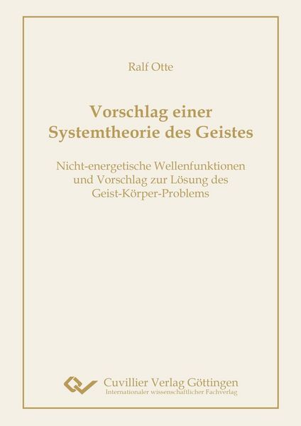 Produktbild: Vorschlag einer Systemtheorie des Geistes