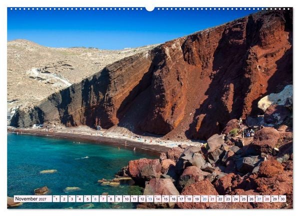 Produktbild: Santorini - Insel im Licht der &Auml;g&auml;is (hochwertiger Premium Wandkalender 2027 DIN A2 quer), Kunstdruck in Hochglanz