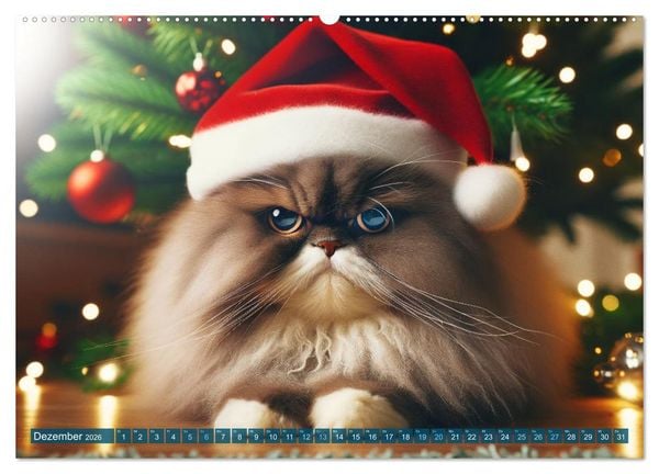 Produktbild: Katzenlaunen - Durch das Jahr mit Fluff und Grummeln (Wandkalender 2026 DIN A2 quer), CALVENDO Monatskalender