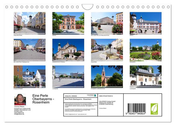 Produktbild: Eine Perle Oberbayerns - Rosenheim (Wandkalender 2026 DIN A4 quer), CALVENDO Monatskalender