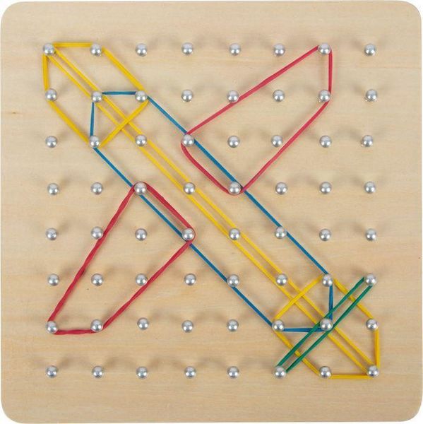 Geobrett Aus Holz – DIY Lernspiel Für Kinder Ab 8 Jahren, 16 X 16 Cm, Fördert Geometrie & Kreativität (Gummiringe Nicht Inkl.)