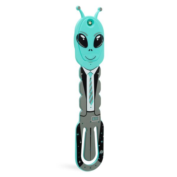 Produktbild: Flexilight Pals Leselicht (Aliens) - blau - 2 in 1 Leselampe & Lesezeichen - LED Leselicht - Geschenk für Leser, Buchliebhaber - Deutsche Ausgabe