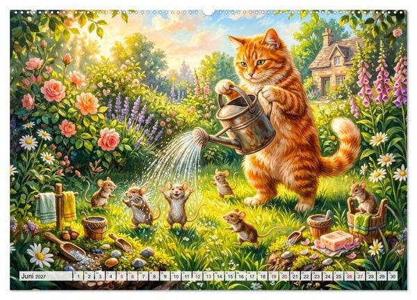 Produktbild: Katze und M&auml;use - Humorvolle Tiergeschichten (Wandkalender 2027 DIN A2 quer), CALVENDO Monatskalender