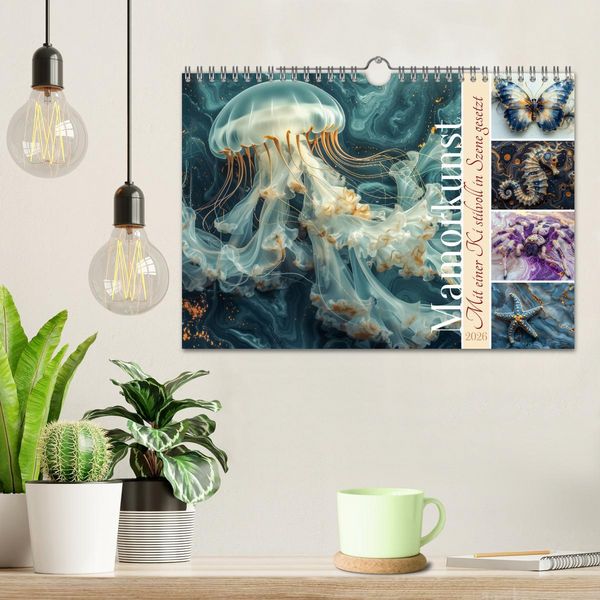 Produktbild: Mamorkunst (Wandkalender 2026 DIN A4 quer), CALVENDO Monatskalender