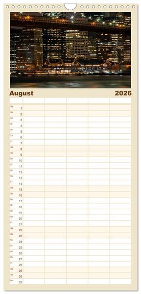 Produktbild: Familienplaner 2026 - NEW YORK Bekannte Blicke mit 5 Spalten (Wandkalender, 21 x 45 cm) CALVENDO