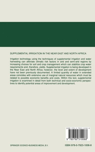 Produktbild: Supplemental Irrigation in the Near East and North Africa