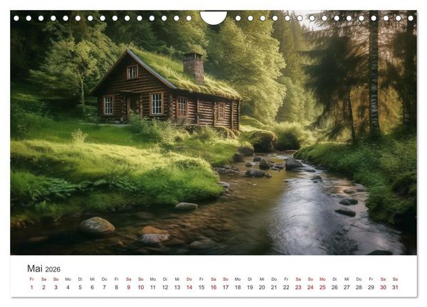 Produktbild: H&uuml;ttenzauber - Ein visueller Streifzug durch Norwegens Wildnis (Wandkalender 2026 DIN A4 quer), CALVENDO Monatskalender