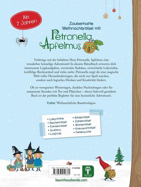 Produktbild: Petronella Apfelmus - Zauberstab und Wichtelt&uuml;r. Das gro&szlig;e Weihnachtsr&auml;tselbuch