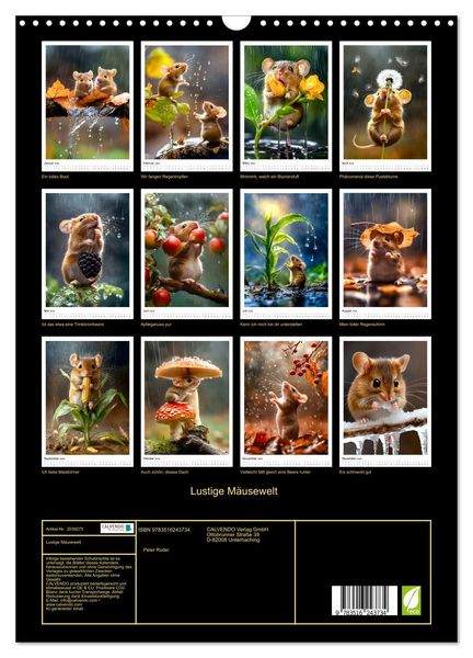 Produktbild: Lustige M&auml;usewelt (Wandkalender 2026 DIN A3 hoch), CALVENDO Monatskalender