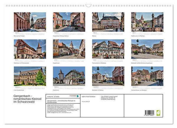 Produktbild: Gengenbach - romantisches Kleinod im Schwarzwald (Wandkalender 2026 DIN A2 quer), CALVENDO Monatskalender