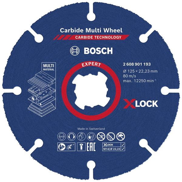 Bosch Accessories EXPERT Carbide Multi Wheel X-LOCK 2608901193 Trennscheibe gerade 125mm 1St.