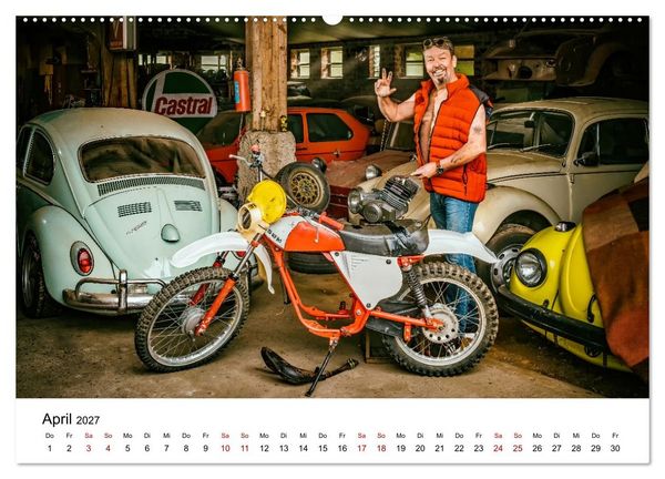 Produktbild: Echte M&auml;nner, coole Mopeds (hochwertiger Premium Wandkalender 2027 DIN A2 quer), Kunstdruck in Hochglanz