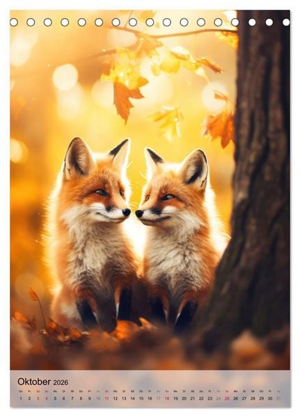 Produktbild: Zauberhafte F&uuml;chse (Tischkalender 2026 DIN A5 hoch), CALVENDO Monatskalender