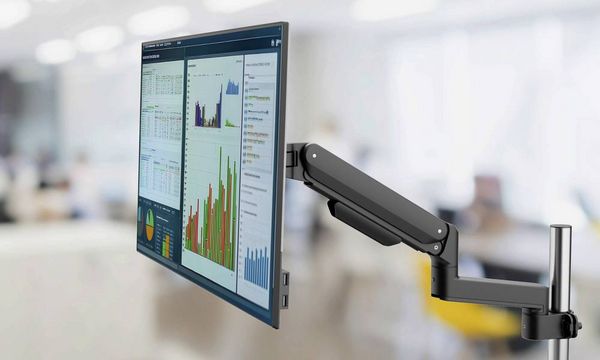 Produktbild: SpeaKa Professional SP-MM-1050 Monitor-Tischhalterung 1 Display(s) 38,1 cm (15") - 101,6 cm (40") Schwarz/Silber Neigbar, Schwenkbar