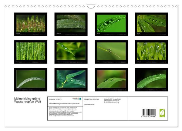 Produktbild: Meine kleine gr&uuml;ne Wassertropfen Welt (Wandkalender 2026 DIN A3 quer), CALVENDO Monatskalender