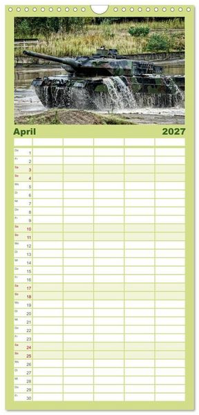 Produktbild: Familienplaner 2027 - Panzerstahl auf der Heide &ndash; Das Heer legt wieder los mit 5 Spalten (Wandkalender, 21 x 45 cm) CALVENDO