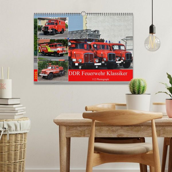 Produktbild: DDR Feuerwehr Klassiker (Wandkalender 2026 DIN A3 quer), CALVENDO Monatskalender