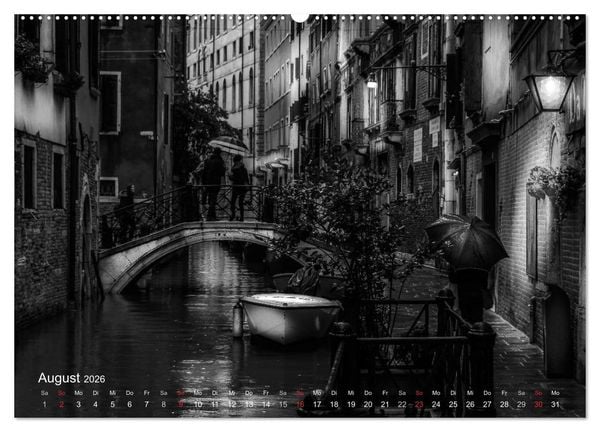 Produktbild: Venedig - Licht und Schatten (hochwertiger Premium Wandkalender 2026 DIN A2 quer), Kunstdruck in Hochglanz