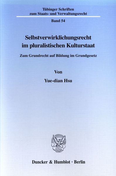 Produktbild: Selbstverwirklichungsrecht im pluralistischen Kulturstaat.
