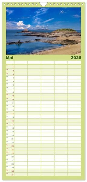 Produktbild: Familienplaner 2026 - Saint-Malo - Ein gut gesch&uuml;tzter Schatz mit 5 Spalten (Wandkalender, 21 x 45 cm) CALVENDO