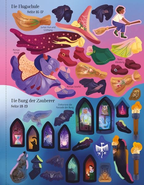 Produktbild: Mein Anziehpuppen-Stickerbuch: In der Zauberschule