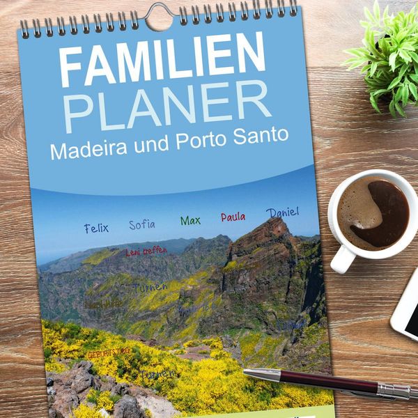 Produktbild: Familienplaner 2026 - Madeira und Porto Santo mit 5 Spalten (Wandkalender, 21 x 45 cm) CALVENDO