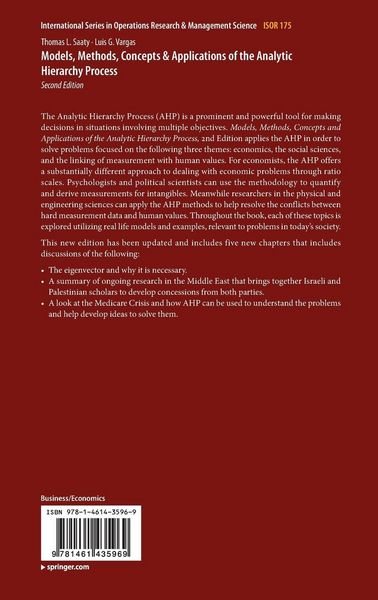 Produktbild: Models, Methods, Concepts & Applications of the Analytic Hierarchy Process