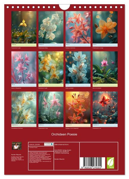 Produktbild: Orchideen Poesie (Wandkalender 2026 DIN A4 hoch), CALVENDO Monatskalender