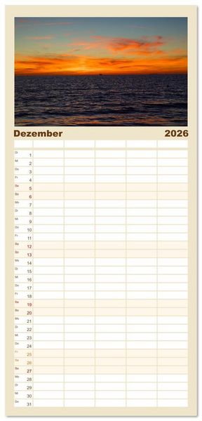 Produktbild: Familienplaner 2026 - Toskana - Etruskische K&uuml;ste mit 5 Spalten (Wandkalender, 21 x 45 cm) CALVENDO