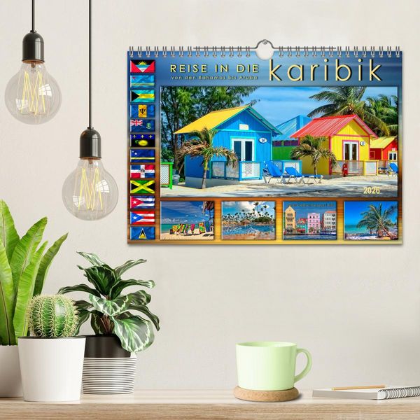 Produktbild: Reise in die Karibik - von den Bahamas bis Aruba (Wandkalender 2026 DIN A4 quer), CALVENDO Monatskalender