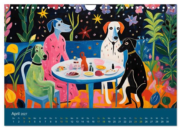 Produktbild: Hunde Kunstwerke - Hunde im Stil des Fauvismus k&uuml;nstlerisch gestaltet (Wandkalender 2027 DIN A4 quer), CALVENDO Monatskalender