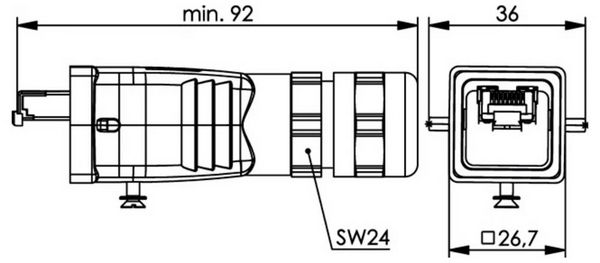 Produktbild: Teleg&auml;rtner 100007467 Sensor-/Aktor-Steckverbinder RJ45 Stecker 1St.
