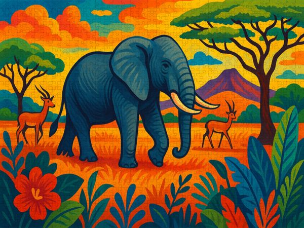 Produktbild: CALVENDO Puzzle Im Schatten des Kilimandscharo | 1000 Teile Lege-Gr&ouml;&szlig;e 64x48cm Foto-Puzzle f&uuml;r gl&uuml;ckliche Stunden