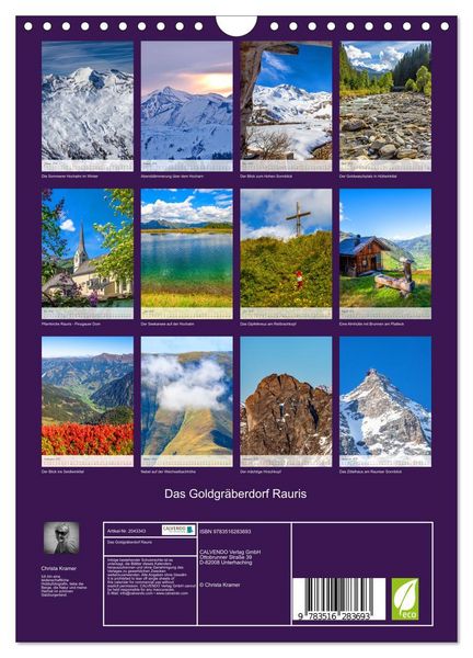 Produktbild: Das Goldgr&auml;berdorf Rauris (Wandkalender 2026 DIN A4 hoch), CALVENDO Monatskalender