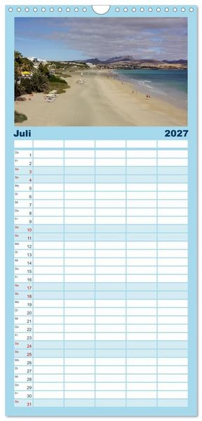 Produktbild: Familienplaner 2027 - Fuerteventura mit 5 Spalten (Wandkalender, 21 x 45 cm) CALVENDO