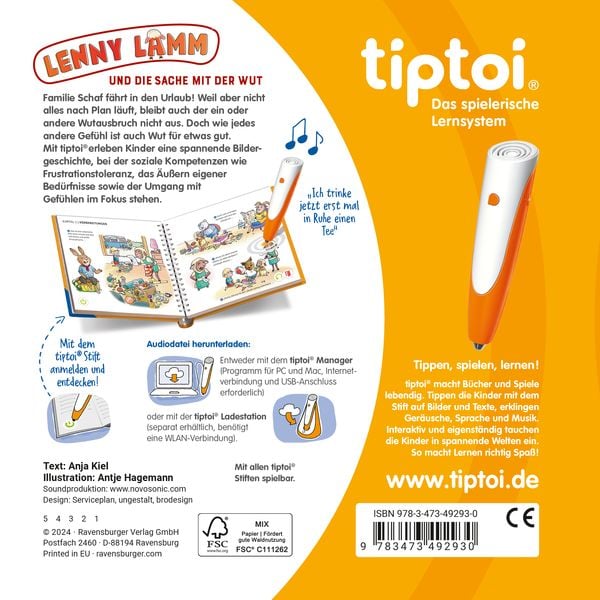 Tiptoi® Bildergeschichten über den Umgang mit Gefühlen - Lenny Lamm und die Sache mit der Wut