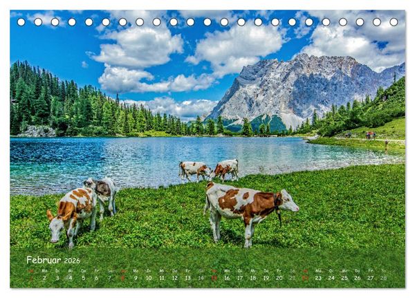 Produktbild: Naturparadies Zugspitzarena (Tischkalender 2026 DIN A5 quer), CALVENDO Monatskalender