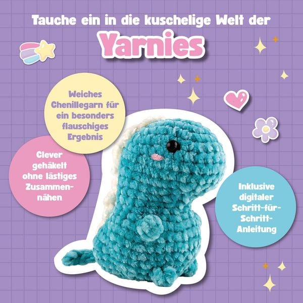 Produktbild: Yarnies - Collect. Create. Cuddle. H&auml;kelset Dino
