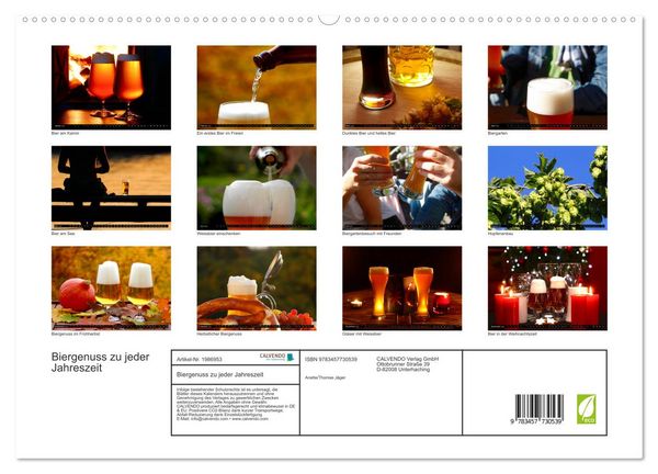 Produktbild: Biergenuss zu jeder Jahreszeit (hochwertiger Premium Wandkalender 2026 DIN A2 quer), Kunstdruck in Hochglanz