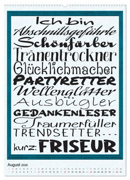 Produktbild: Friseur-Spr&uuml;che (hochwertiger Premium Wandkalender 2026 DIN A2 hoch), Kunstdruck in Hochglanz