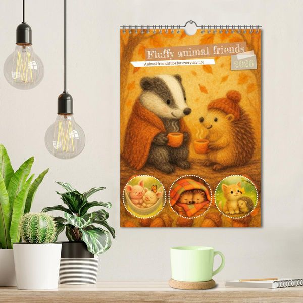 Produktbild: Fluffy animal friends - Animal friendships for everyday life (Wall Calendar 2026 DIN A4 portrait), CALVENDO 12 Month Wall Calendar