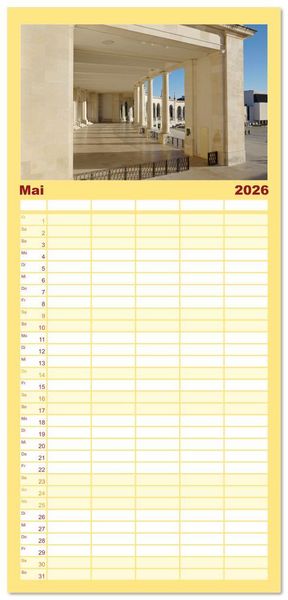 Produktbild: Familienplaner 2026 - Fatima: Ein Besuch in Portugals heiligem Herz mit 5 Spalten (Wandkalender, 21 x 45 cm) CALVENDO