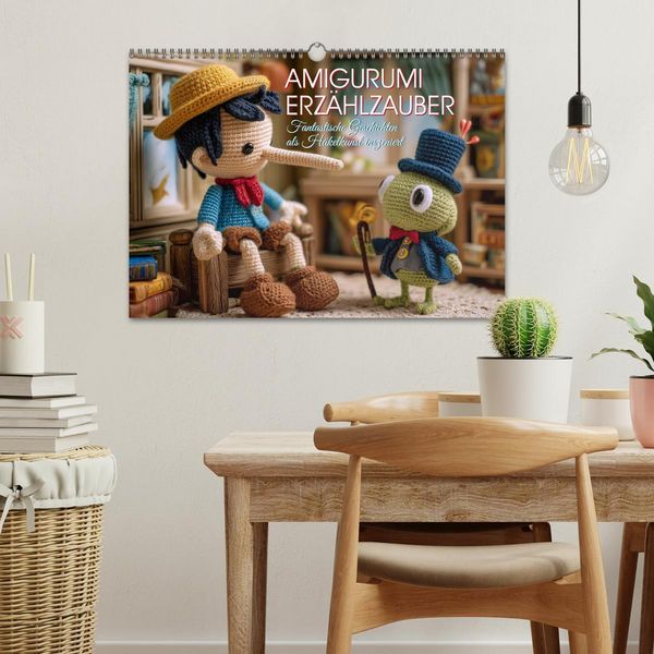 Produktbild: Amigurumi Erz&auml;hlzauber. Fantastische Geschichten als H&auml;kelkunst inszeniert (Wandkalender 2026 DIN A3 quer), CALVENDO Monatskalender