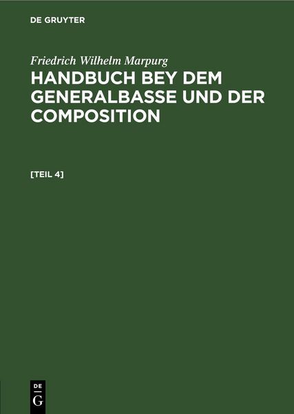Produktbild: Anhang zum Handbuche bey dem Generalbasse und der Composition