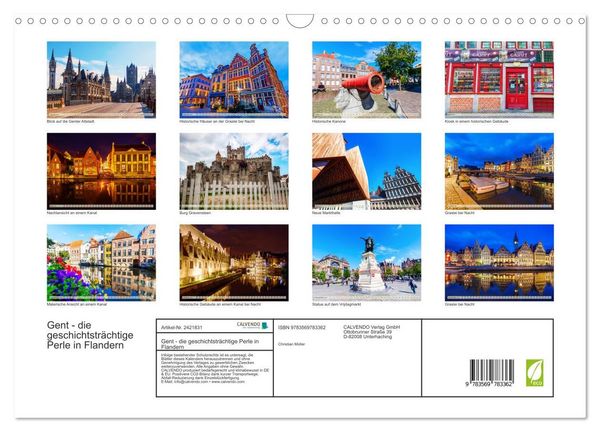 Produktbild: Gent - die geschichtstr&auml;chtige Perle in Flandern (Wandkalender 2027 DIN A3 quer), CALVENDO Monatskalender